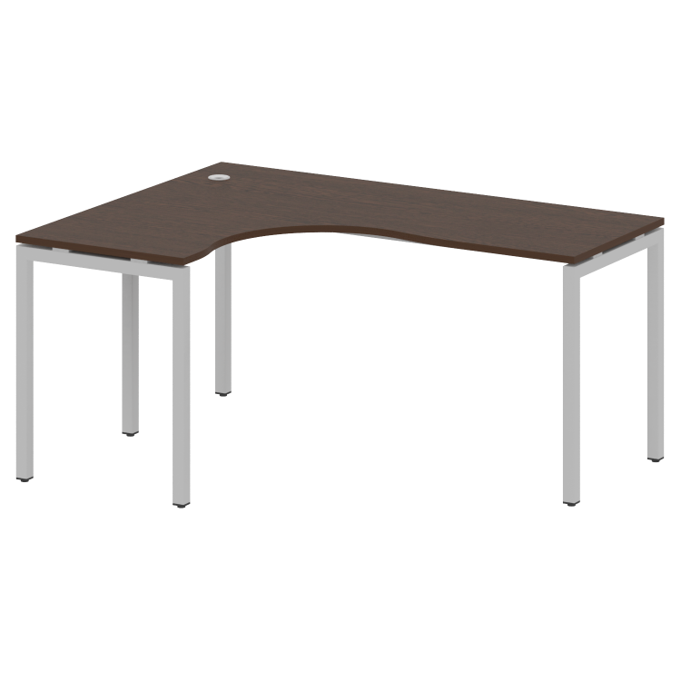 Metal System Quattro Стол криволинейный левый на П-образном м/к 40БП.СА-4 (L) Венге Цаво/Металл Серы