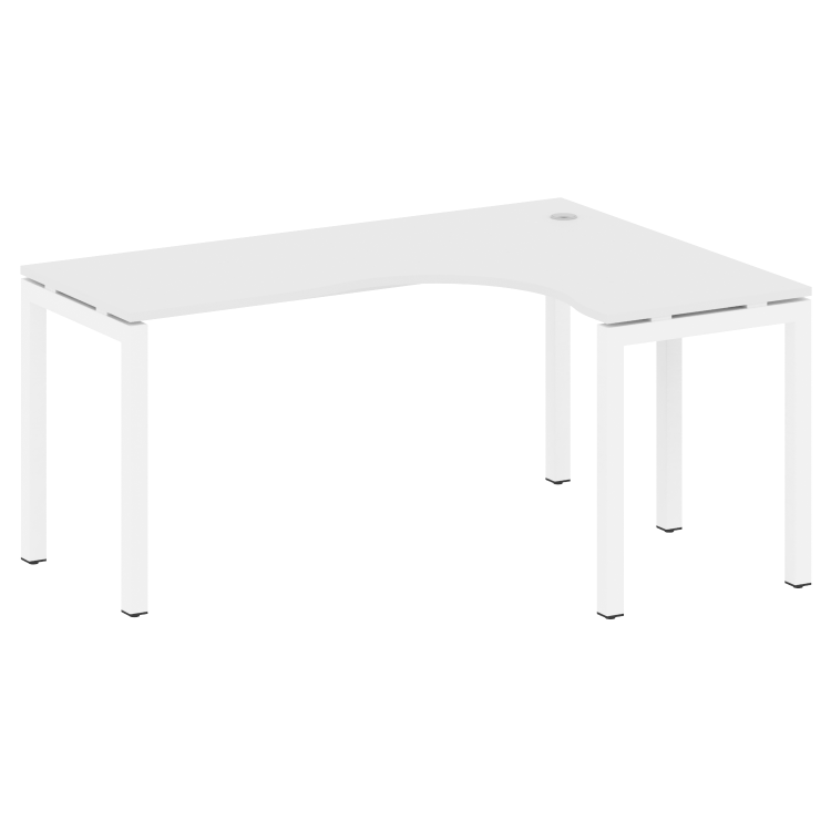 Metal System Quattro Стол криволинейный правый на П-образном м/к 50БП.СА-4 (R) Белый/Металл Белый 16
