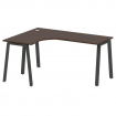 Metal System Стол криволинейный левый на А-образном м/к БА.СА-4 (L) Венге Цаво/Металл Антрацит 1600*