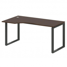 Metal System Стол криволинейный левый на О-образном м/к БО.СА-1 (L) Венге Цаво/Металл Антрацит 1600*