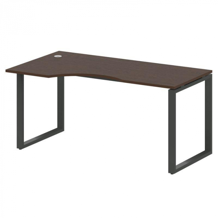 Metal System Стол криволинейный левый на О-образном м/к БО.СА-1 (L) Венге Цаво/Металл Антрацит 1600*
