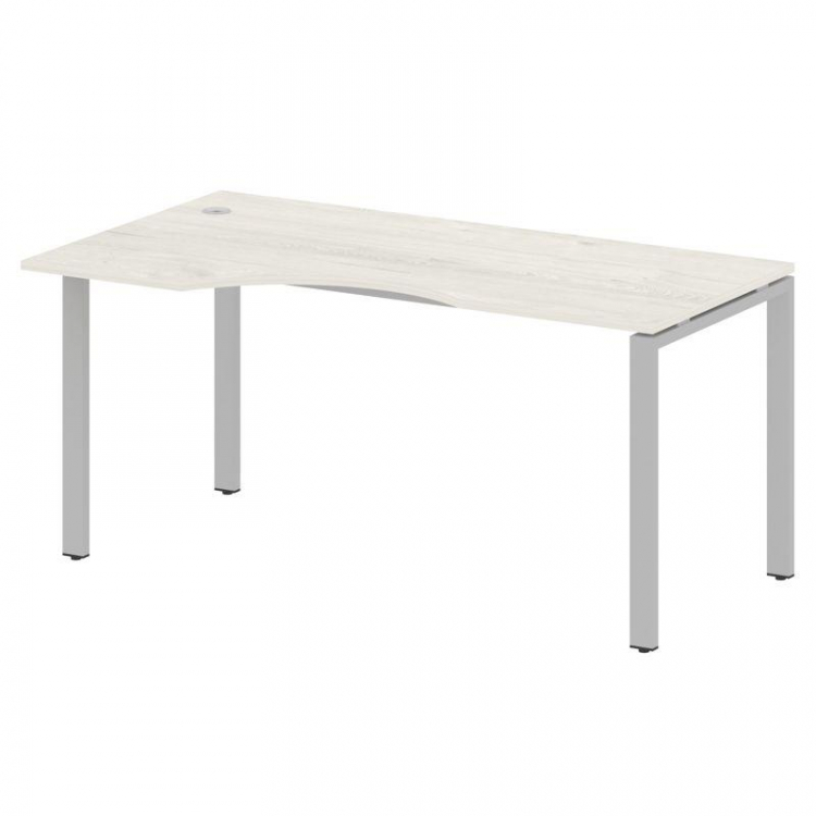 Metal System Стол криволинейный левый на П-образном м/к БП.СА-1 (L) Дуб Наварра/Металл Серый 1600*90