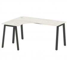 Metal System Стол криволинейный левый на А-образном м/к БА.СА-4 (L) Дуб Наварра/Металл Антрацит 1600