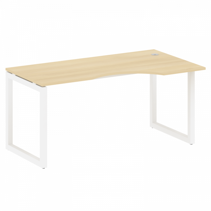 Метал Систем Куатро Стол криволинейный правый на О-образном м/к 50БО.СА-1 (R) Акация Лорка/Металл Бе