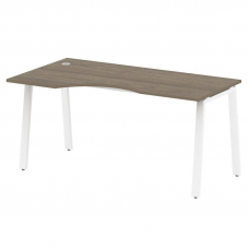 Metal System Стол криволинейный левый на А-образном м/к БА.СА-1 (L) Вяз Благородный/Металл Белый 160