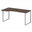 Metal System Стол криволинейный левый на О-образном м/к БО.СА-1 (L) Венге Цаво/Металл Серый 1600*900