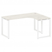 Metal System Стол криволинейный правый на О-образном м/к БО.СА-4 (R) Дуб Наварра/Металл Белый 1600*1