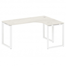 Metal System Стол криволинейный правый на О-образном м/к БО.СА-4 (R) Дуб Наварра/Металл Белый 1600*1