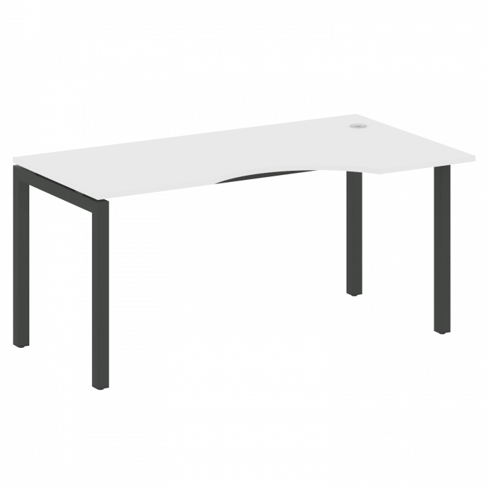 Metal System Quattro Стол криволинейный правый на П-образном м/к 50БП.СА-1 (R) Белый/Металл Антрацит