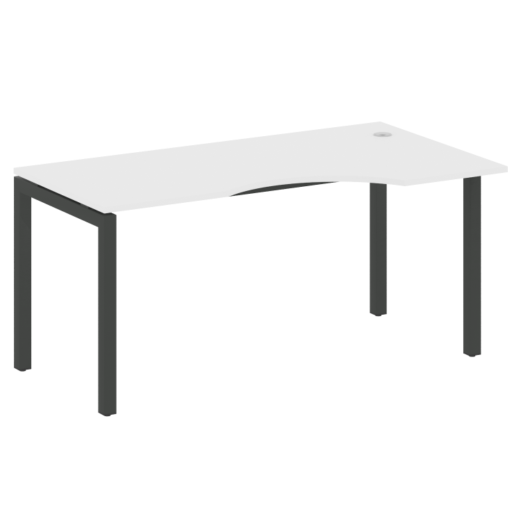 Metal System Quattro Стол криволинейный правый на П-образном м/к 50БП.СА-1 (R) Белый/Металл Антрацит
