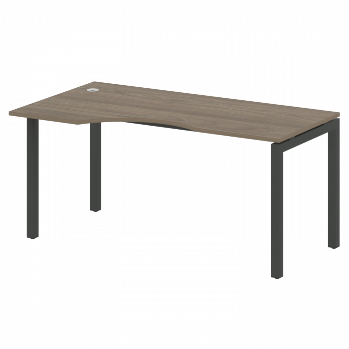 Metal System Quattro Стол криволинейный левый на П-образном м/к 50БП.СА-1 (L) Вяз Благородный/Металл