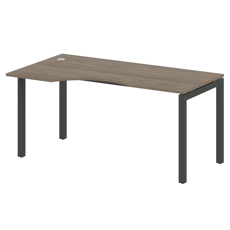 Metal System Quattro Стол криволинейный левый на П-образном м/к 50БП.СА-1 (L) Вяз Благородный/Металл