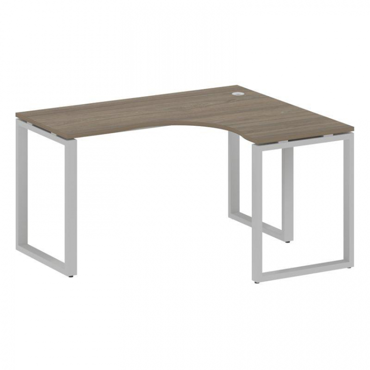 Metal System Стол криволинейный правый на О-образном м/к БО.СА-3 (R) Вяз Благородный/Металл Серый 14