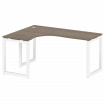 Metal System Quattro Стол криволинейный левый на О-образном м/к 50БО.СА-4 (L) Вяз Благородный/Металл