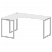 Metal System Quattro Стол криволинейный левый на О-образном м/к 40БО.СА-4 (L) Белый/Металл Серый 160