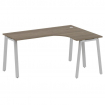 Metal System Стол криволинейный правый на А-образном м/к БА.СА-4 (R) Вяз Благородный/Металл Серый 16