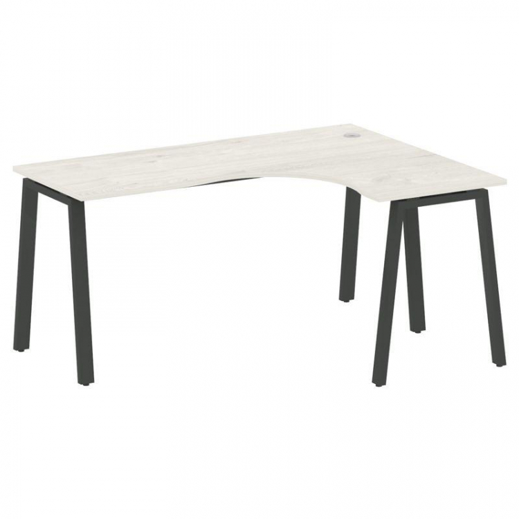 Metal System Стол криволинейный правый на А-образном м/к БА.СА-4 (R) Дуб Наварра/Металл Антрацит 160