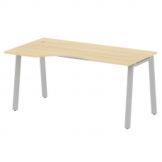 Metal System Стол криволинейный левый на А-образном м/к БА.СА-1 (L) Акация Лорка/Металл Серый 1600*9