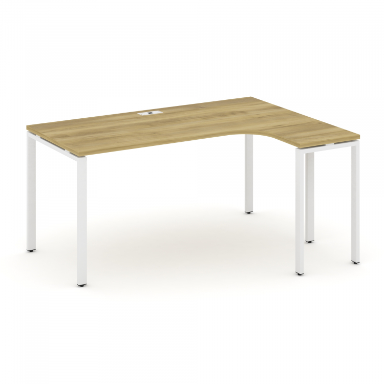 Concept Стол эргономичный CN.OSA-002(R) Дуб Винченцо/Металл Белый 1580*1180*750