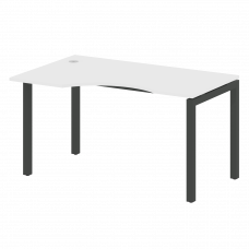 Metal System Quattro Стол криволинейный левый на П-образном м/к 50БП.СА-2 (L) Белый/Металл Антрацит
