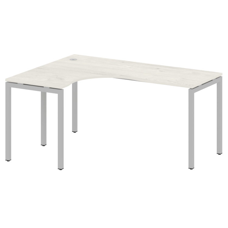 Metal System Quattro Стол криволинейный левый на П-образном м/к 40БП.СА-4 (L) Дуб Наварра/Металл Сер