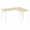 Metal System Стол криволинейный правый на А-образном м/к БА.СА-3 (R) Акация Лорка/Металл Белый 1400*
