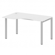 Metal System Стол криволинейный левый на П-образном м/к БП.СА-2 (L) Белый/Металл Серый 1400*900*750