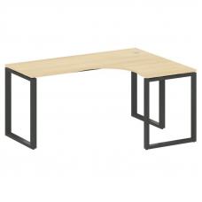 Metal System Стол криволинейный правый на О-образном м/к БО.СА-4 (R) Акация Лорка/Металл Антрацит 16