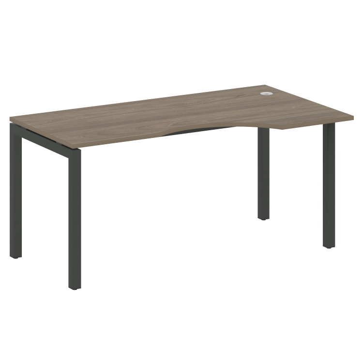 Metal System Quattro Стол криволинейный правый на П-образном м/к 50БП.СА-1 (R) Вяз Благородный/Метал