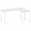 Metal System Стол криволинейный правый на П-образном м/к БП.СА-4 (R) Белый/Металл Белый 1600*1200*75