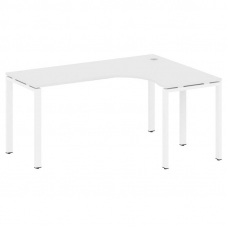 Metal System Стол криволинейный правый на П-образном м/к БП.СА-4 (R) Белый/Металл Белый 1600*1200*75