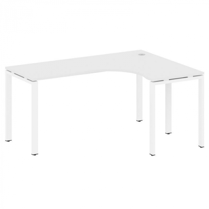 Метал Систем Стол криволинейный правый на П-образном м/к БП.СА-4 (R) Белый/Металл Белый 1600*1200*75