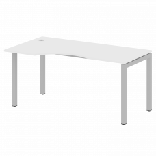 Metal System Quattro Стол криволинейный левый на П-образном м/к 50БП.СА-1 (L) Белый/Металл Серый 160
