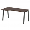 Metal System Стол криволинейный левый на А-образном м/к БА.СА-1 (L) Венге Цаво/Металл Антрацит 1600*