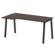 Metal System Стол криволинейный левый на А-образном м/к БА.СА-1 (L) Венге Цаво/Металл Антрацит 1600*