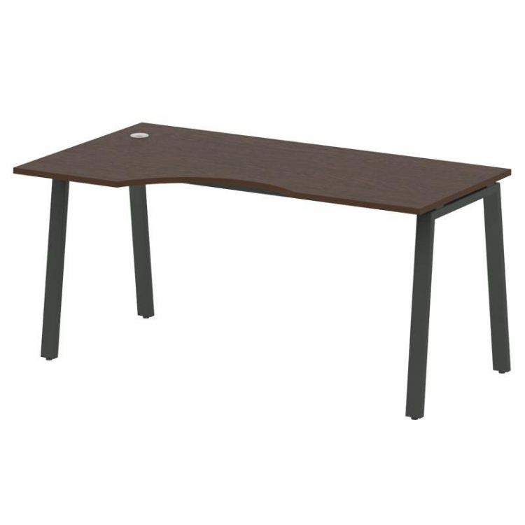 Metal System Стол криволинейный левый на А-образном м/к БА.СА-1 (L) Венге Цаво/Металл Антрацит 1600*