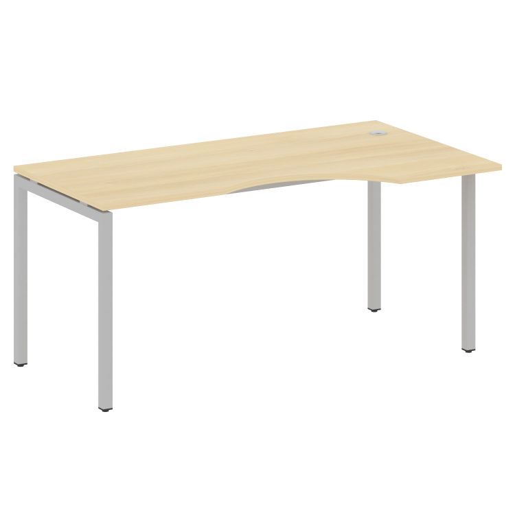 Metal System Quattro Стол криволинейный правый на П-образном м/к 40БП.СА-1 (R) Акация Лорка/Металл С