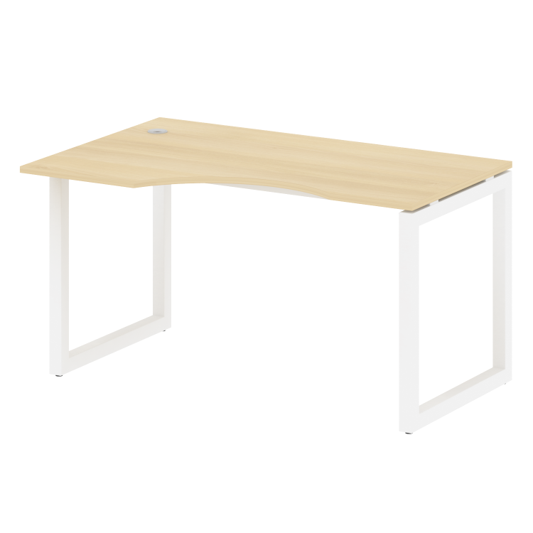 Metal System Quattro Стол криволинейный левый на О-образном м/к 50БО.СА-2 (L) Акация Лорка/Металл Бе