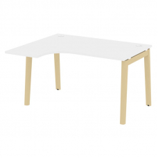 Onix Wood Стол эргономичный левый OW.SA-3 (L) Белый Бриллиант/Дуб Светлый/Металл Белый 1380*1180*750