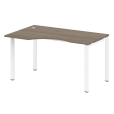 Metal System Стол криволинейный левый на П-образном м/к БП.СА-2 (L) Вяз Благородный/Металл Белый 140