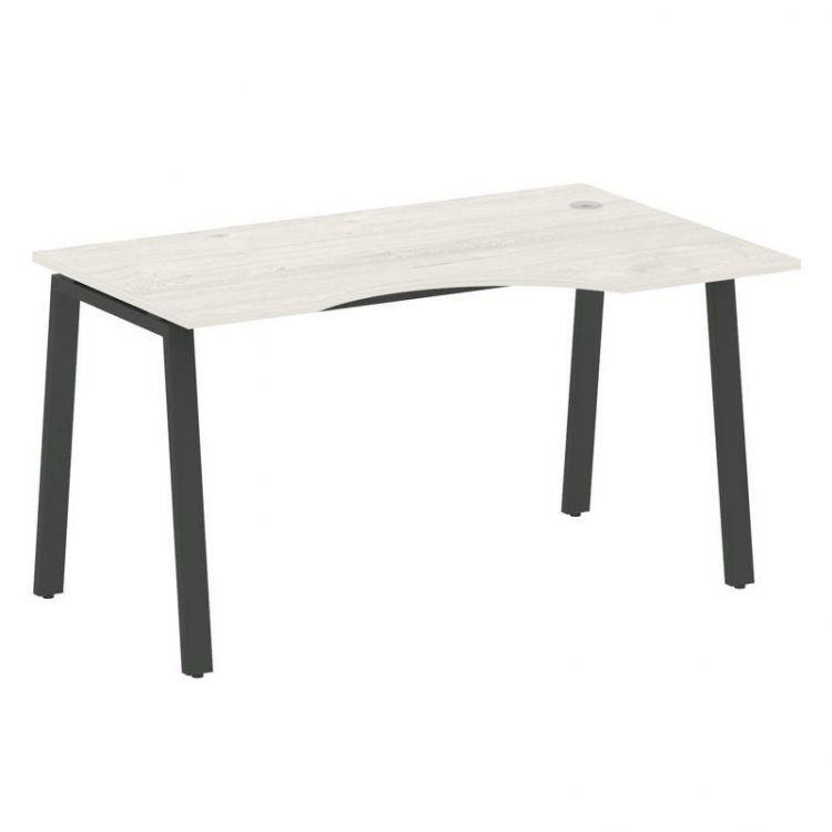 Metal System Стол криволинейный правый на А-образном м/к БА.СА-2 (R) Дуб Наварра/Металл Антрацит 140