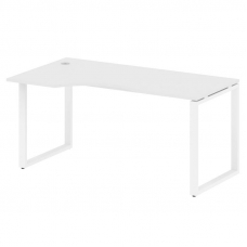Metal System Стол криволинейный левый на О-образном м/к БО.СА-1 (L) Белый/Металл Белый 1600*900*750