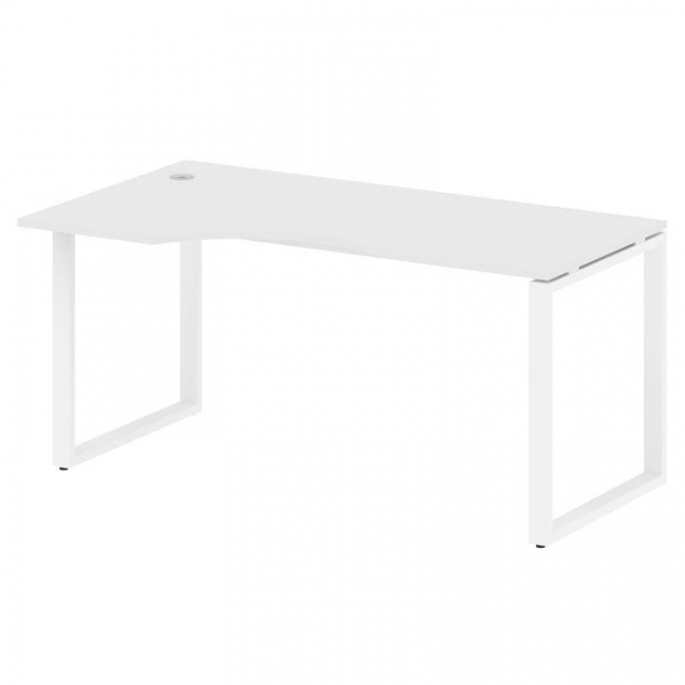 Metal System Стол криволинейный левый на О-образном м/к БО.СА-1 (L) Белый/Металл Белый 1600*900*750