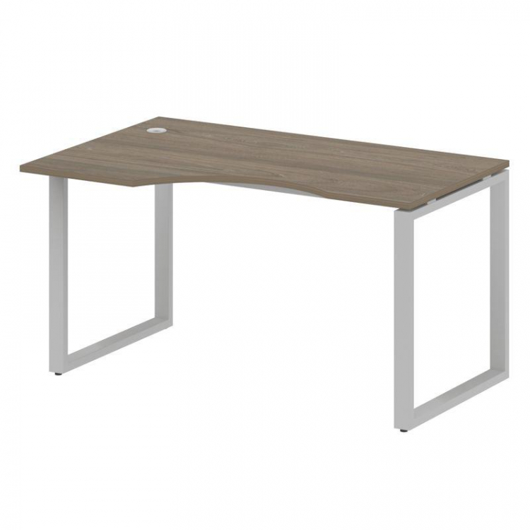 Metal System Стол криволинейный левый на О-образном м/к БО.СА-2 (L) Вяз Благородный/Металл Серый 140