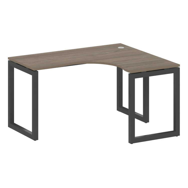 Metal System Quattro Стол криволинейный правый на О-образном м/к 50БО.СА-3 (R) Вяз Благородный/Метал