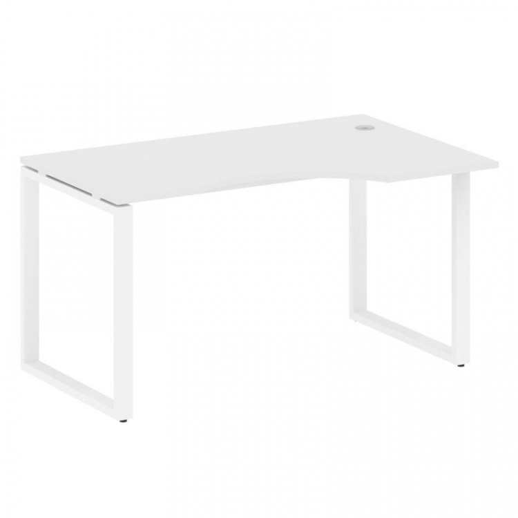 Metal System Стол криволинейный правый на О-образном м/к БО.СА-2 (R) Белый/Металл Белый 1400*900*750