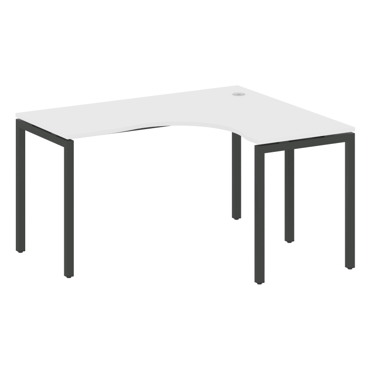 Metal System Quattro Стол криволинейный правый на П-образном м/к 40БП.СА-3 (R) Белый/Металл Антрацит