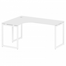 Metal System Quattro Стол криволинейный левый на О-образном м/к 40БО.СА-4 (L) Белый/Металл Белый 160