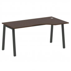 Metal System Стол криволинейный правый на А-образном м/к БА.СА-1 (R) Венге Цаво/Металл Антрацит 1600
