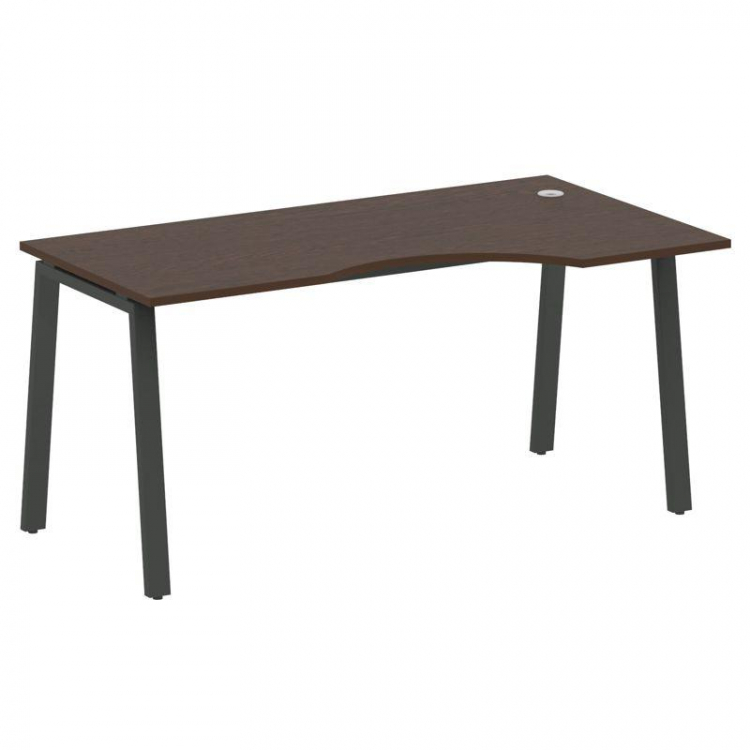 Metal System Стол криволинейный правый на А-образном м/к БА.СА-1 (R) Венге Цаво/Металл Антрацит 1600